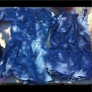 Denim dress and romper bundle
